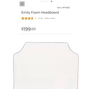Upholstered Cream Foam Headboard with Piped Edge